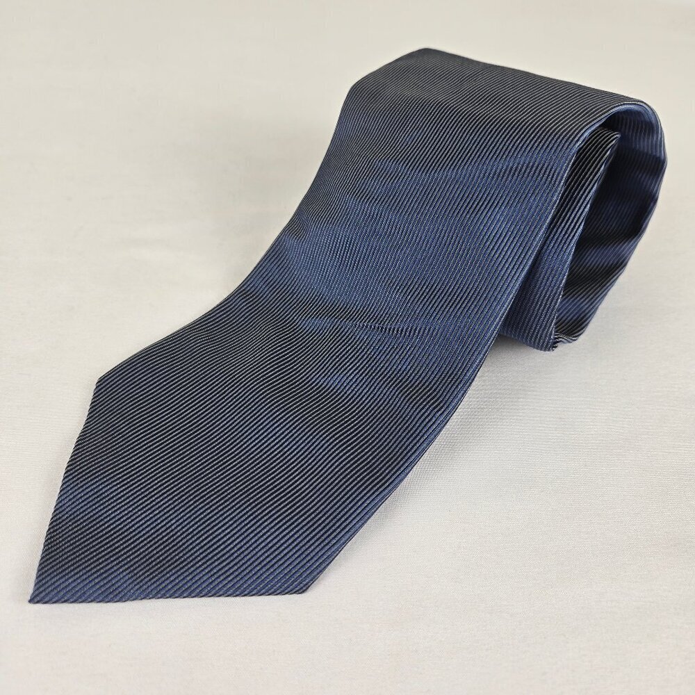 Calvin Klein Gray Blue Thin Vertical Striped Men's Tie 100% Silk NWT
